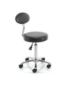 Cutting Stool With Backrest - Black