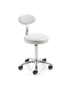 Cutting Stool With Backrest - White