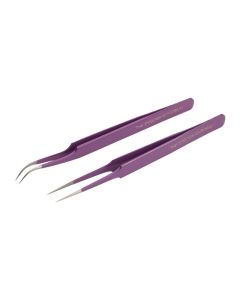 Ee- Purple Straight & Curved Tweezer Set