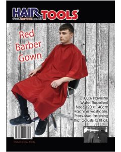 Hairtools Red Barber Gown With Poppers
