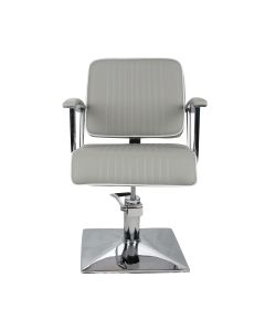 Madison Styling Chair - Grey with White Piping / All Black 