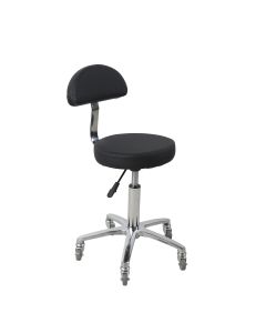 Hudson Gas Lift Stool With Back - Black