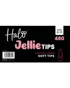 Halo Jellie Nail Tips 480s Coffin Long, Sizes 0-11, Mixed Sizes