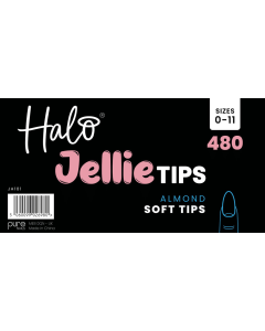 Halo Jellies Nail Tips 480s Almond, Sizes 0-11, Mixed Sizes