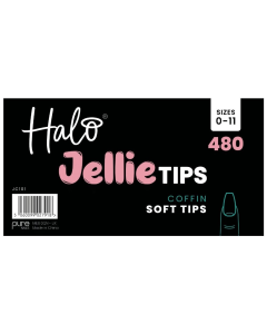 Halo Jellie Nail Tips 480s Coffin, Sizes 0-11, Mixed Sizes