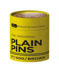Lady Jane Professional 3" Plain Pins Hairpins Brown 500 Pack