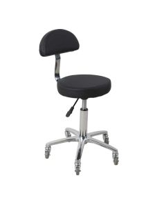 Hudson Gas Lift Stool Black with Backrest