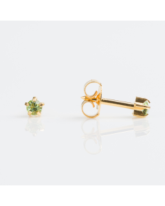 Studex-Regular Gold Plated Tiffany  August Peridot R108Y-12 Pack