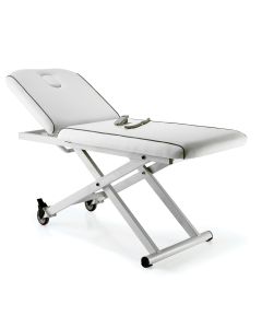 Excel Standard Electric Couch White With Grey Piping